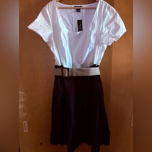 Vintage 2000s Spense Black and White Dress with Belt